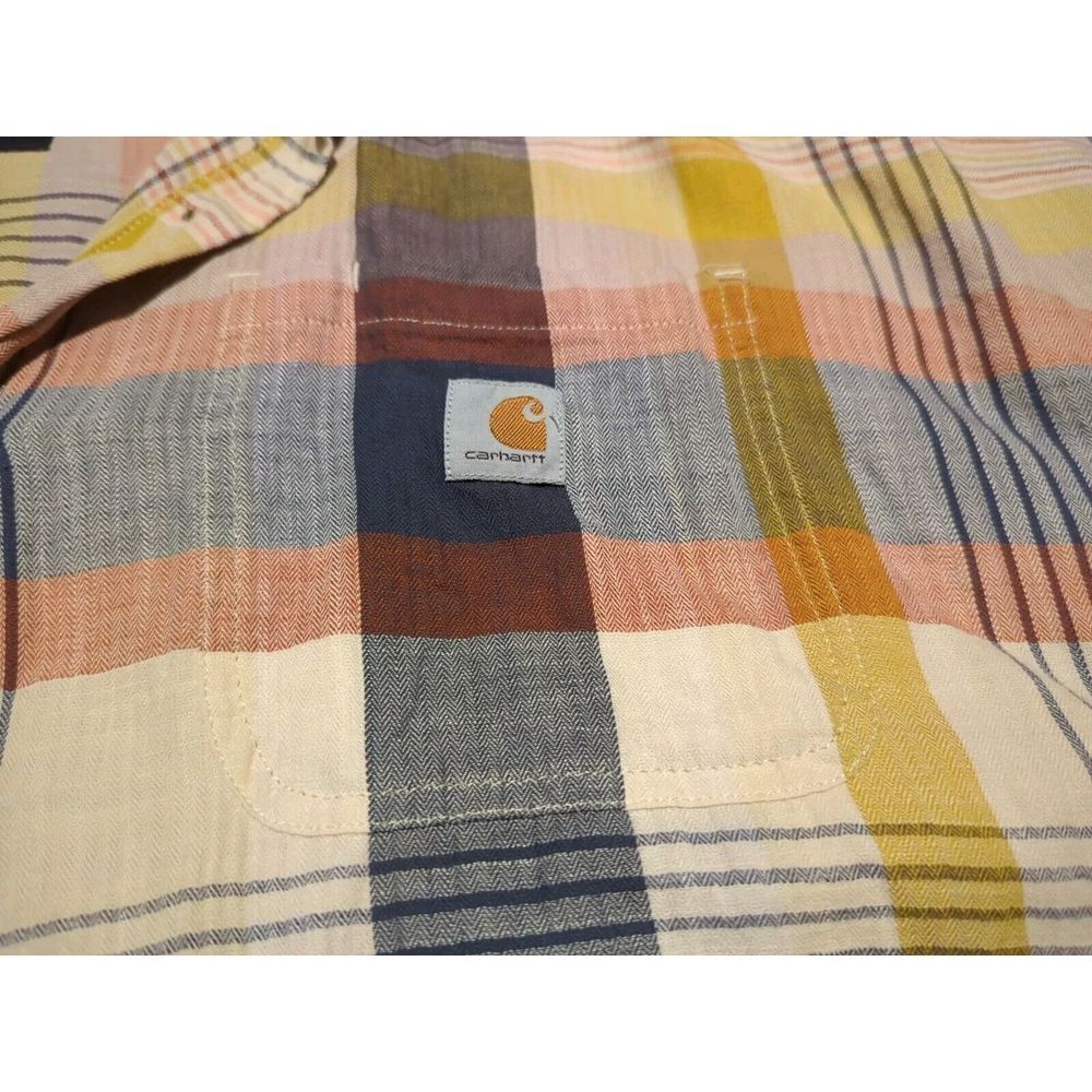 youth carhartt button short sleeve‎ plaid print short sleeve, xl, multi color - Picture 5 of 16